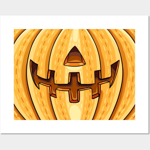 Friendly Pumpkin Carving Wall Art by maak and illy